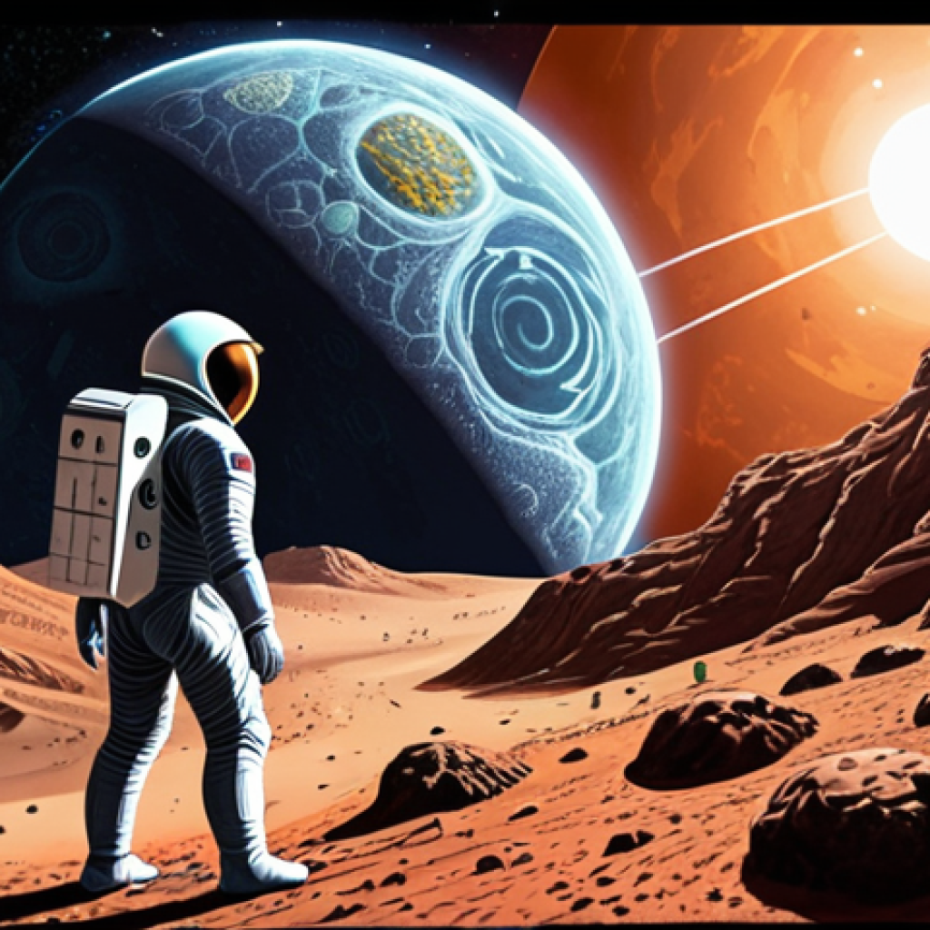 **Prompt 1: The Human-Tech Frontier**
    An intricate, visually dynamic scene illustrating the rapid evolution of scientific and technical advancements. On one side, elements symbolizing medical breakthroughs like DNA strands morphing into healing light, futuristic surgical tools, and a healthy, vibrant human figure. On the other, cosmic imagery with satellites orbiting Earth, astronauts on the moon, and sleek spaceships exploring Mars. Intertwined within this, subtle representations of advanced AI (glowing neural networks) and robotics (elegant, non-threatening humanoid arms interacting with data), with a slight, thoughtful shadow on the human figure, hinting at the ethical questions and adaptation required. The overall mood is one of awe, innovation, and humanity reaching for new frontiers.