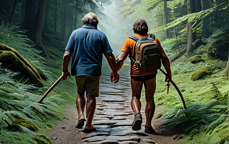 인류의 기원 - Image Prompt 1: "Crossing Paths: Neanderthals and Us"**