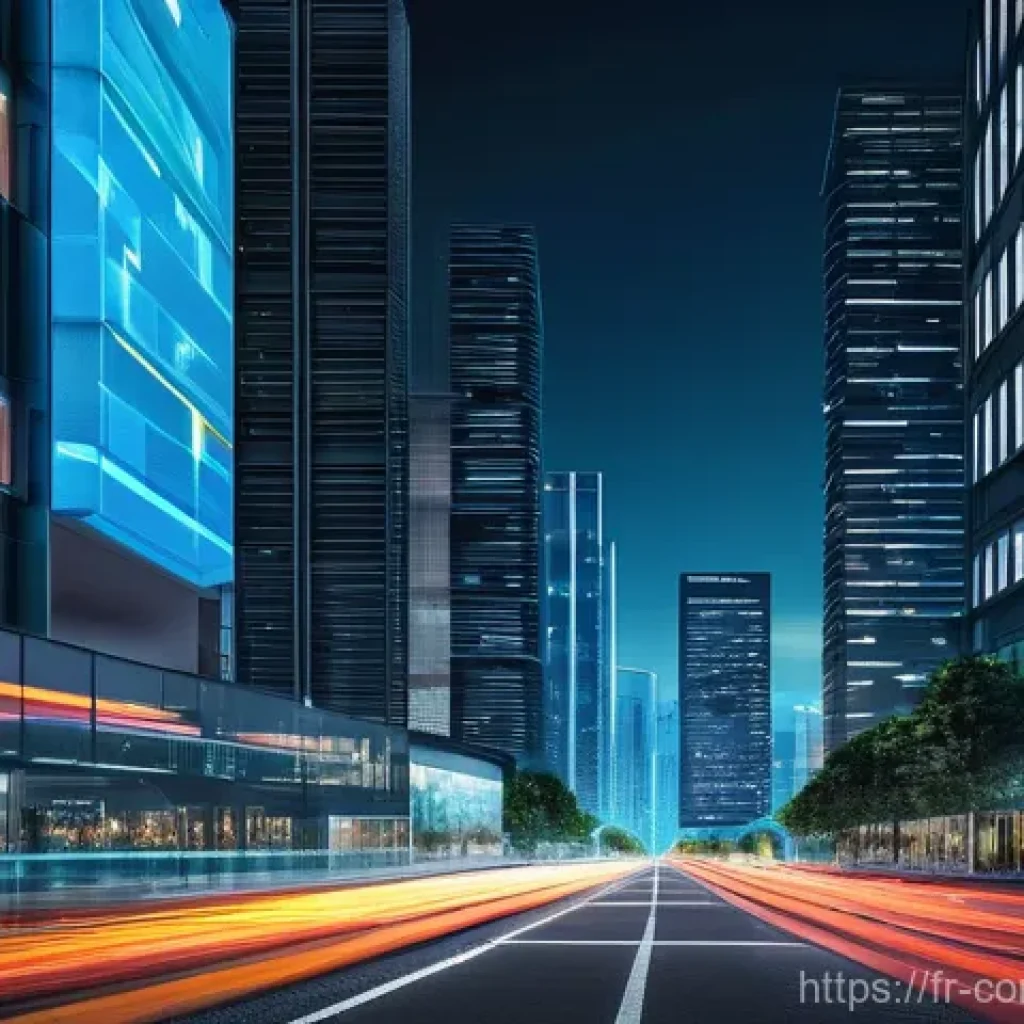 모바일 기술 - **Prompt: A futuristic, vibrant city bathed in warm, early morning light, showcasing the omnipresent...