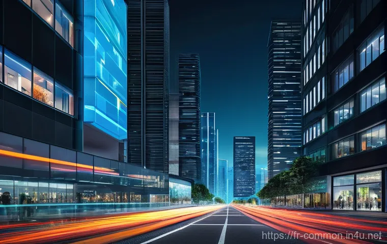 모바일 기술 - **Prompt: A futuristic, vibrant city bathed in warm, early morning light, showcasing the omnipresent...