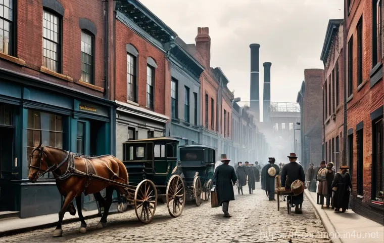 산업 혁명 - **The Heart of the Industrial Factory:**
    A panoramic view inside a bustling 19th-century textile...